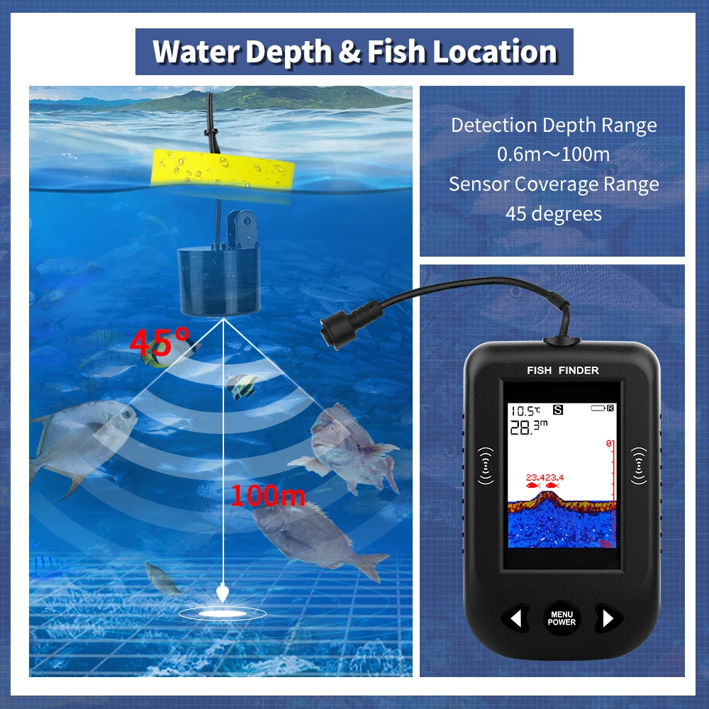 Sonda de Pesca Portátil Erchan - Fish Finder Transducer avaliação e preço